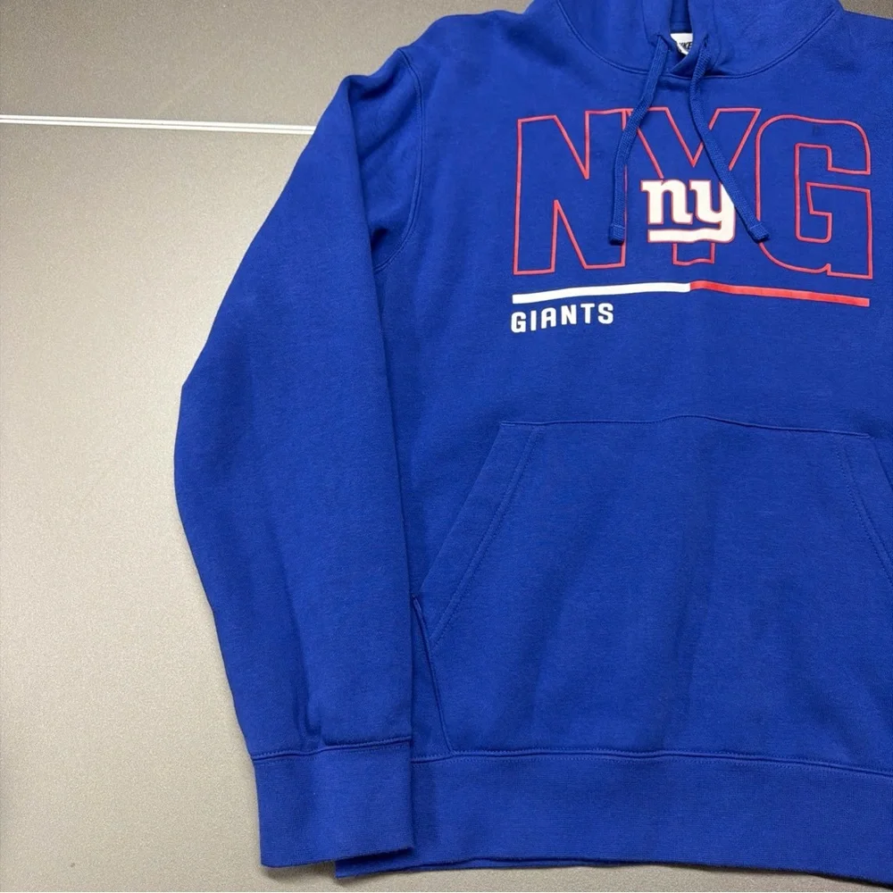Nike New York Giants Blue‎ Pullover Hoodie Men Lightweight, Size Small